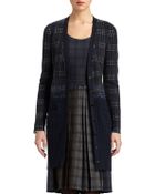 Oscar de la Renta Plaid Knit Coat - Lyst