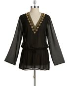 MICHAEL Michael Kors Embellished Kimono Top - Lyst
