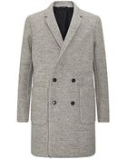 Jil Sander Double-breasted Herringbone Coat - Lyst