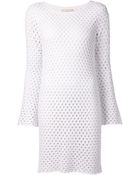 Michael Kors Open Knit Shift Dress - Lyst