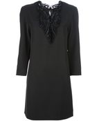 Ermanno Scervino Leather Lace Paneled Dress - Lyst