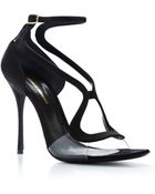 Nicholas Kirkwood Double Strap Satin And Pvc Sandals - Lyst