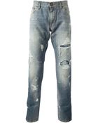 Dolce & Gabbana Distressed Slim Fit Jeans - Lyst