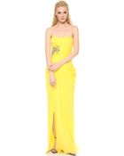 Notte By Marchesa Strapless Draped Chiffon Gown - Lyst