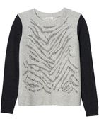 Rebecca Taylor Embellished Tiger Stud Pullover - Lyst