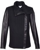 Helmut Lang Blizzard Jacket With Leather Sleeves - Lyst