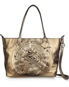 Valentino Rosette-Embellished Metallic Leather Shoulder Bag - Lyst