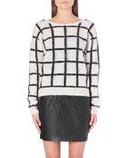 Designers Remix Checked Knitted Jumper Cream - Lyst