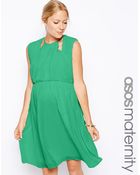 Asos Maternity Skater Dress With Cut Out Neck - Lyst