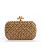 Bottega Veneta Gold Metal Intrecciato Ayers Knot Clutch - Lyst