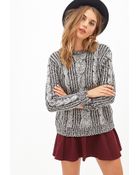 Forever 21 Marled Cable Knit Sweater - Lyst