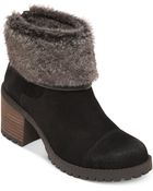 Lucky Brand Nancee Faux-Fur Lug Booties - Lyst