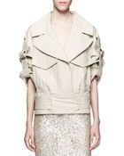 Jason Wu Cropped Cotton-Stretch Utility Trench Jacket - Lyst