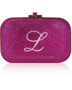 Judith Leiber Couture Monogram Crystal Slide-Lock Clutch Bag - Lyst