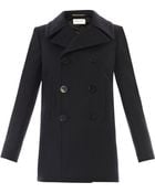 Saint Laurent Doublebreasted Wool Pea Coat - Lyst