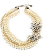 Ben-amun Bridal Multistrand Pearl and Crystal Necklace - Lyst