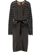 Roland Mouret Penina Lace And Hammered-Satin Dress - Lyst