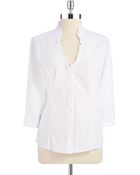 Guess Ruffle Trim Blouse - Lyst