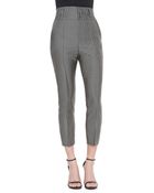 Ann Demeulemeester High-Waist Cropped Jacquard Pants - Lyst