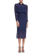 Burberry Prorsum Striped Silk Pencil Skirt - Lyst