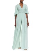 Elie Saab Embellished Wide-Leg Silk Jumpsuit - Lyst