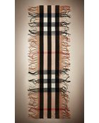 Burberry The Fringe Scarf In Check Cashmere - Lyst