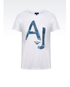 Armani Jeans Cotton Jersey T-Shirt With Logo Print - Lyst