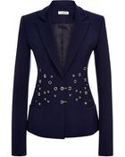 Mugler Technical Tailor Blazer In Navy - Lyst