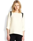 Rag & Bone Jade Silk Two-Tone Blouse - Lyst
