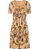 Moschino Cheap & Chic Embellished Crepe Mini Dress - Lyst