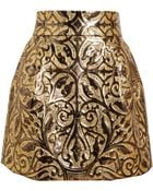 Dolce & Gabbana Metallic Embossed Brocade Skirt - Lyst
