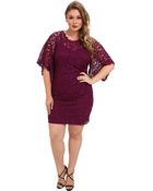 Adrianna Papell Plus Size Kimon Sleeve Lace Combo Dress - Lyst