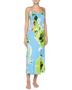 Natori Lana Floral-Print Crepe De Chine Long Gown - Lyst