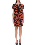 Diane von Furstenberg Swirl Print Silk Shift Dress - Lyst