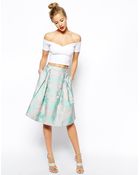 Asos Premium Prom Midi Skirt With Embellishment - Lyst