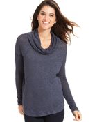 DKNY Heathered Cowl-Neck Sweater - Lyst