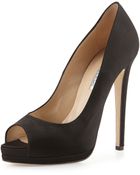 Oscar de la Renta Karinalow Opentoe Satin Pump - Lyst