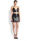 T By Alexander Wang Leather Bralette Top - Lyst