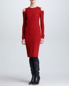 Jean Paul Gaultier Cold Shoulder Long Sleeve Dress - Lyst
