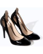 Zara Combined High Heel Court Shoe - Lyst