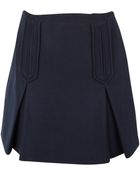 Carven Navy Nautical Skirt With Pleats - Lyst