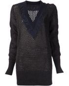 Sacai Pleated Sweater - Lyst