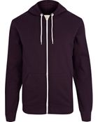 River Island Dark Purple Zip Through Hoodie - Lyst
