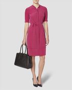 Jaeger Gathered Waist Silk Dress - Lyst