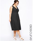 Asos Curve Exclusive Midi Dress In Lace - Lyst