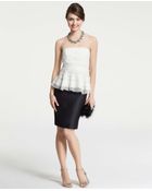 Ann Taylor Silk Peplum Strapless Dress - Lyst