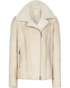 Reiss Zaina Shearling Leather Jacket - Lyst