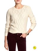 Banana Republic Factory Cable Knit Sweater - Lyst