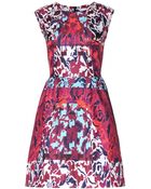 Peter Pilotto Tri Printed Silk Dress - Lyst