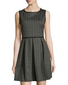 Max Studio Circle-Print Stretch-Knit Dress - Lyst
